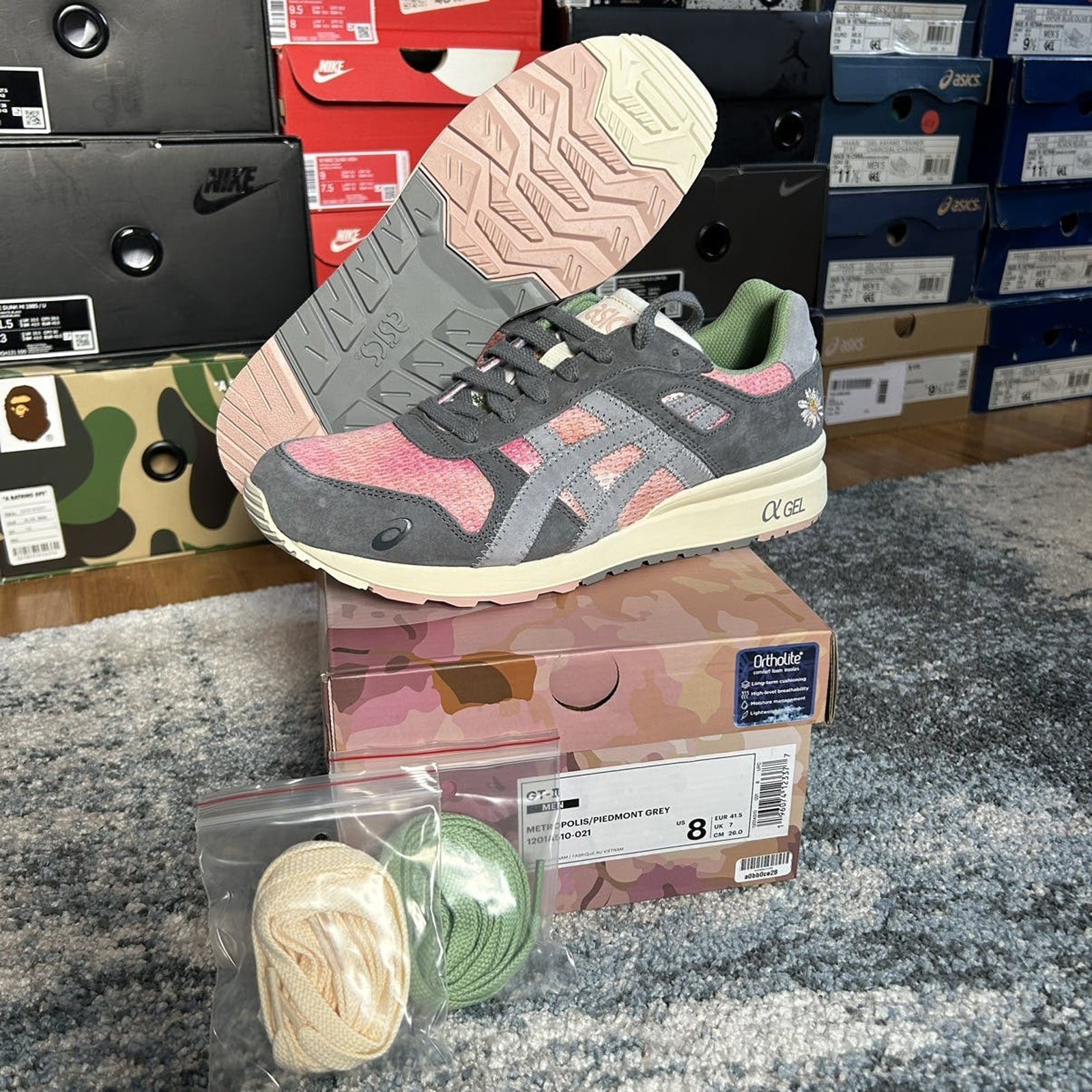 1201A510-021 asics x Up There Australia GT-ii METROPOLiS PiEDMONT GREY PiNK SAGE