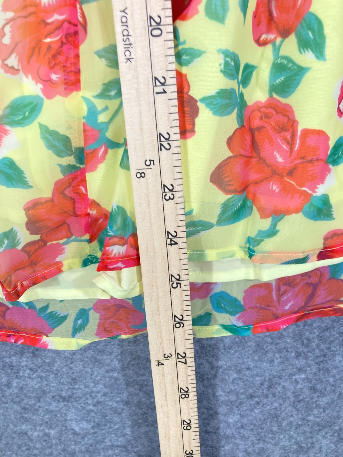 Betsey Johnson Baby Doll Dress Womens XL Yellow Floral Smocked Puff Sleeve NWT