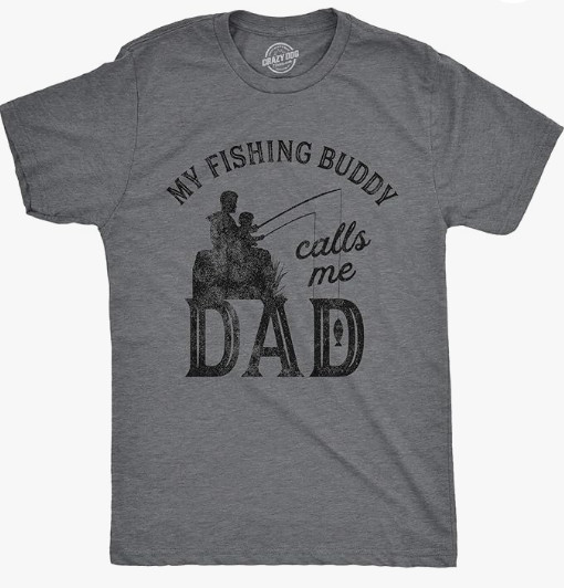 Crazy Dog Dad Fishing T-Shirts Funny Father’s Day Reel Cool Dad Papa Grandpa Tee