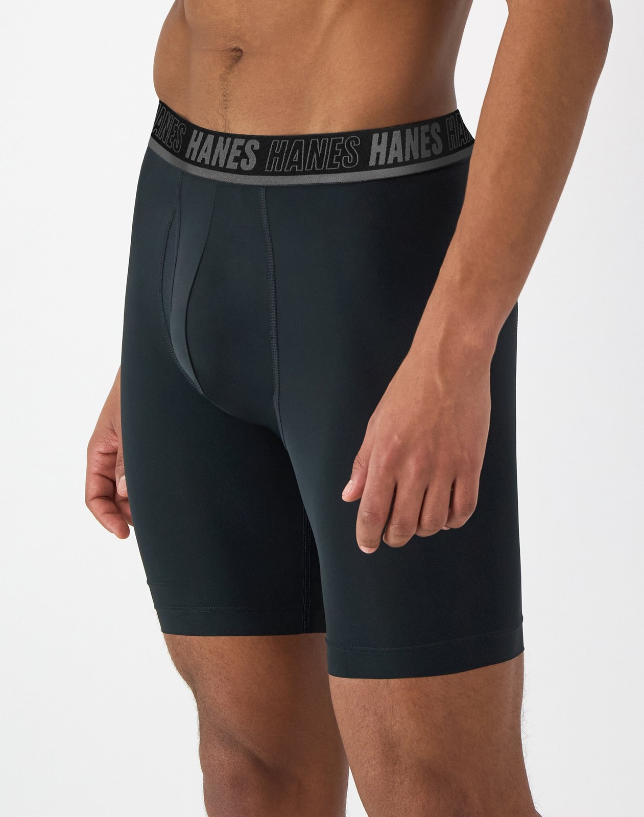 Hanes Moves Ultimate Men’s Anti-Chafe Long Leg Boxer Brief Underwear, Total