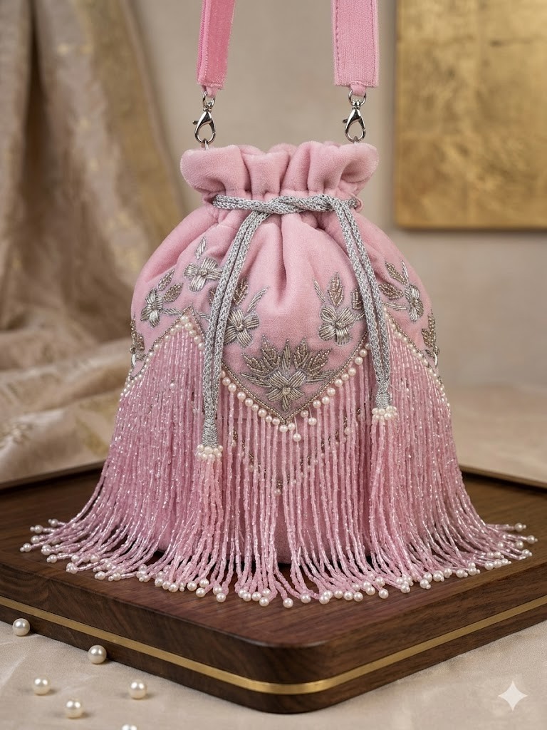 Handmade Rare Women’s Indian Traditional Potli Bag Boho Clutch For Wedding Party