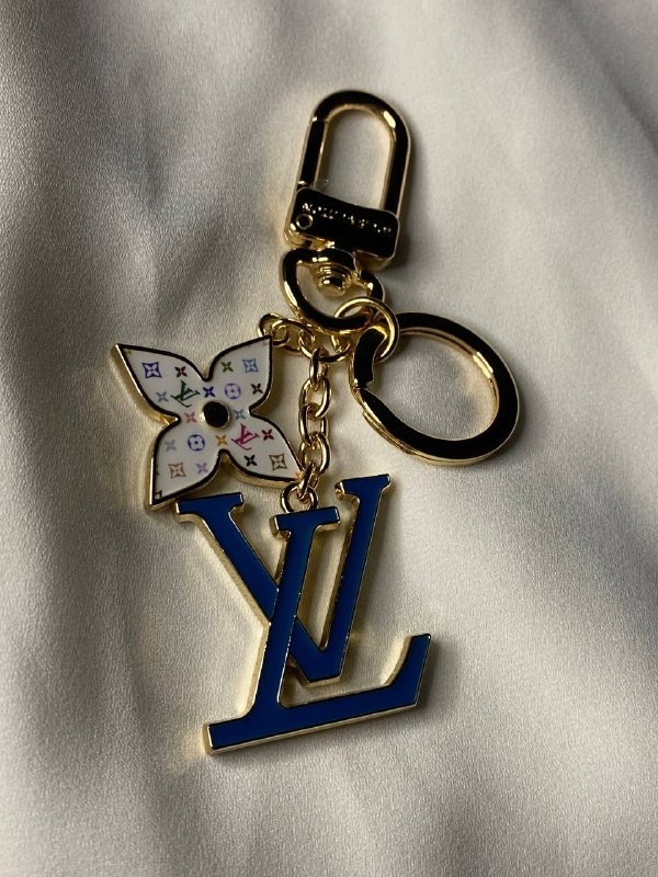 LOUIS VUITTON Blue LV Monogram Bag Charm Keychain 11cm