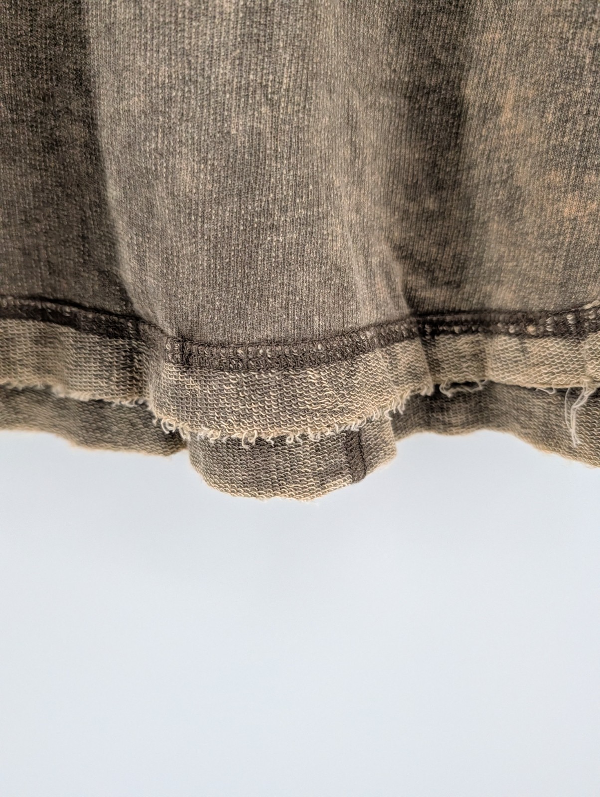 387 -ZENANA 5251 Color Washed Henley Tank top Tunic Raw Edge Exposed Seam Mocha