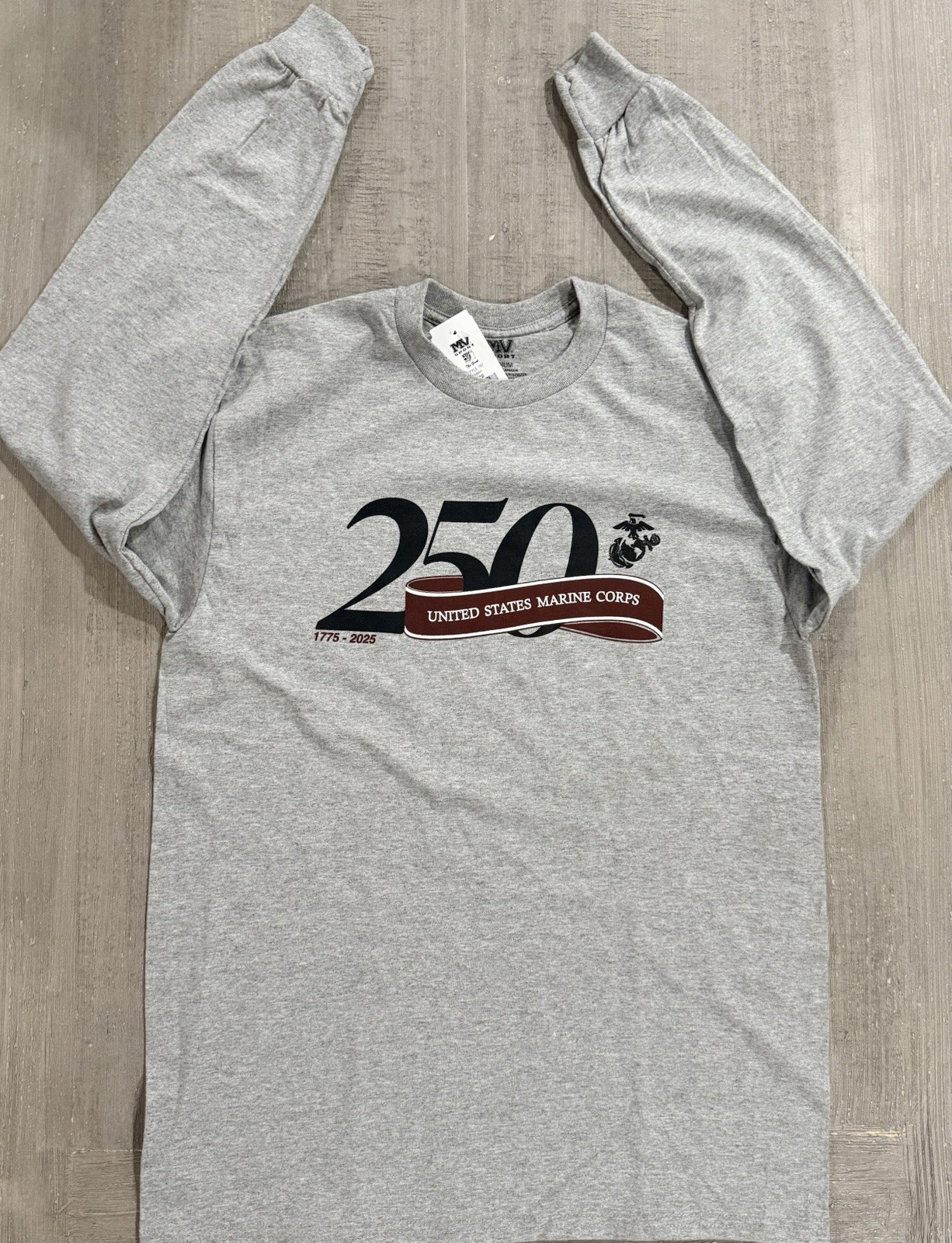 UNITED STATES MARINE CORPS USMC “250th Anniversary” Long Sleeve T-Shirt – Sz XXL