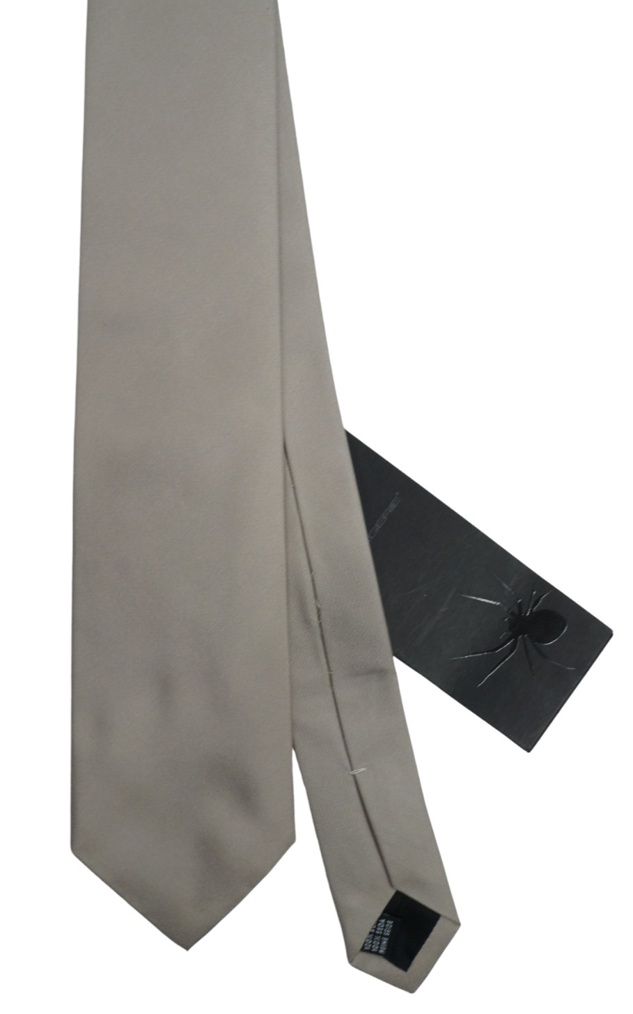 $190 NWT Messagerie Solid Gray Silk Neck Tie Made in Italy 2.75W Skinny
