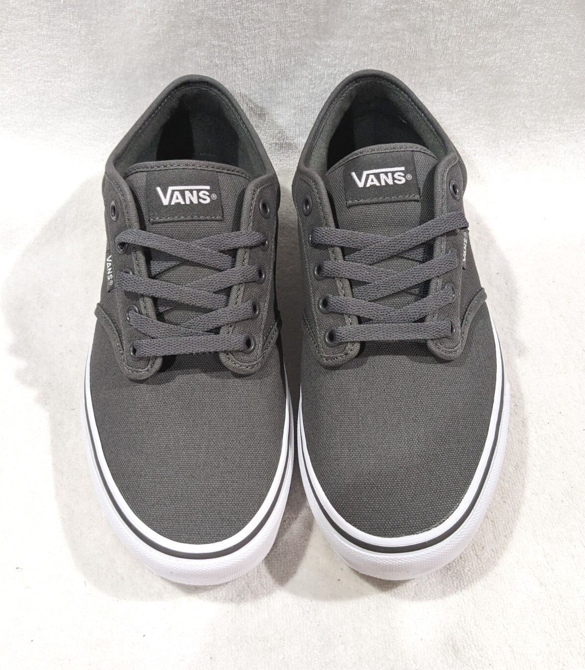 Vans Men’s Atwood Pewter/White Canvas Skate Shoes – Assorted Sizes NWB
