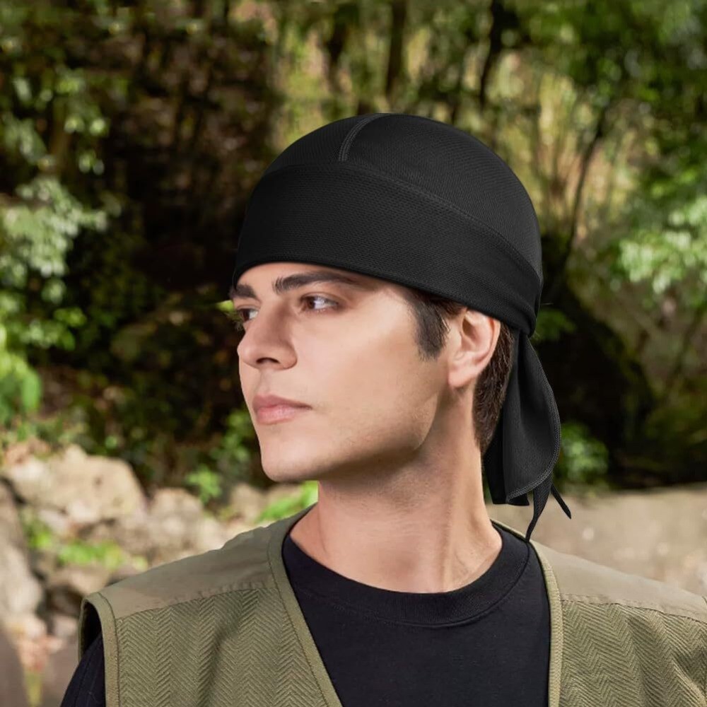 Sweat Wicking Beanie Hat Dew Rag UV Protection Sport Skull Cap Cooling Head Wrap