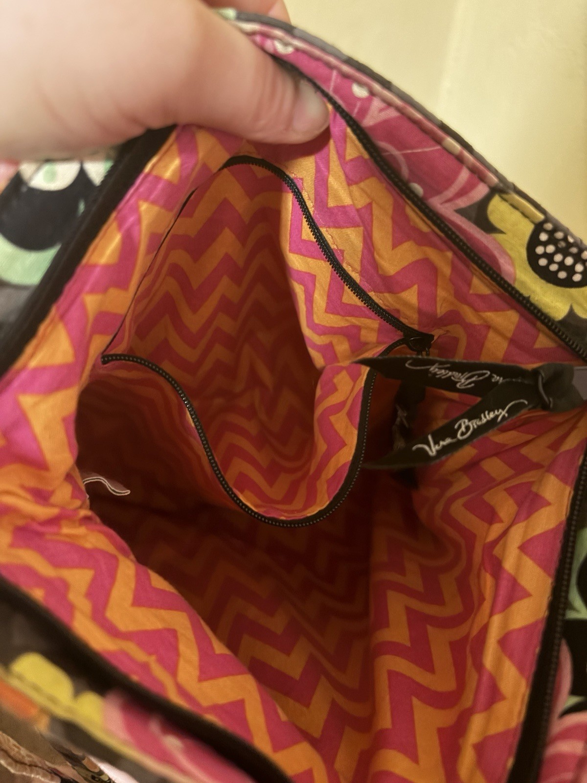 Vera Bradley Multicolor Floral Zip Crossbody Bag Purse w/ Strap, Inner Pockets