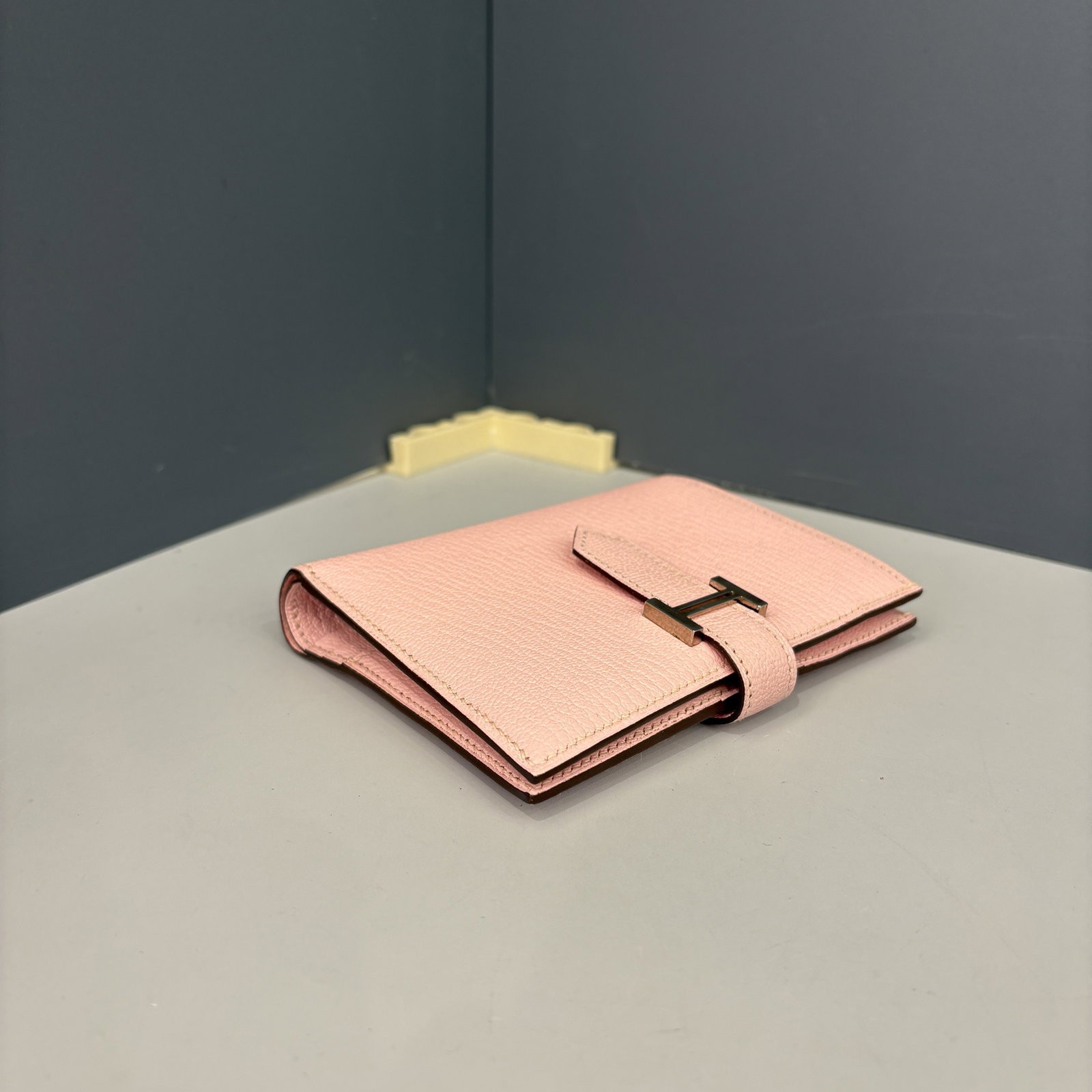 Hermes Bearn Compact Wallet 3q Rose Sakura Chevre Mysore (bb032026a0)