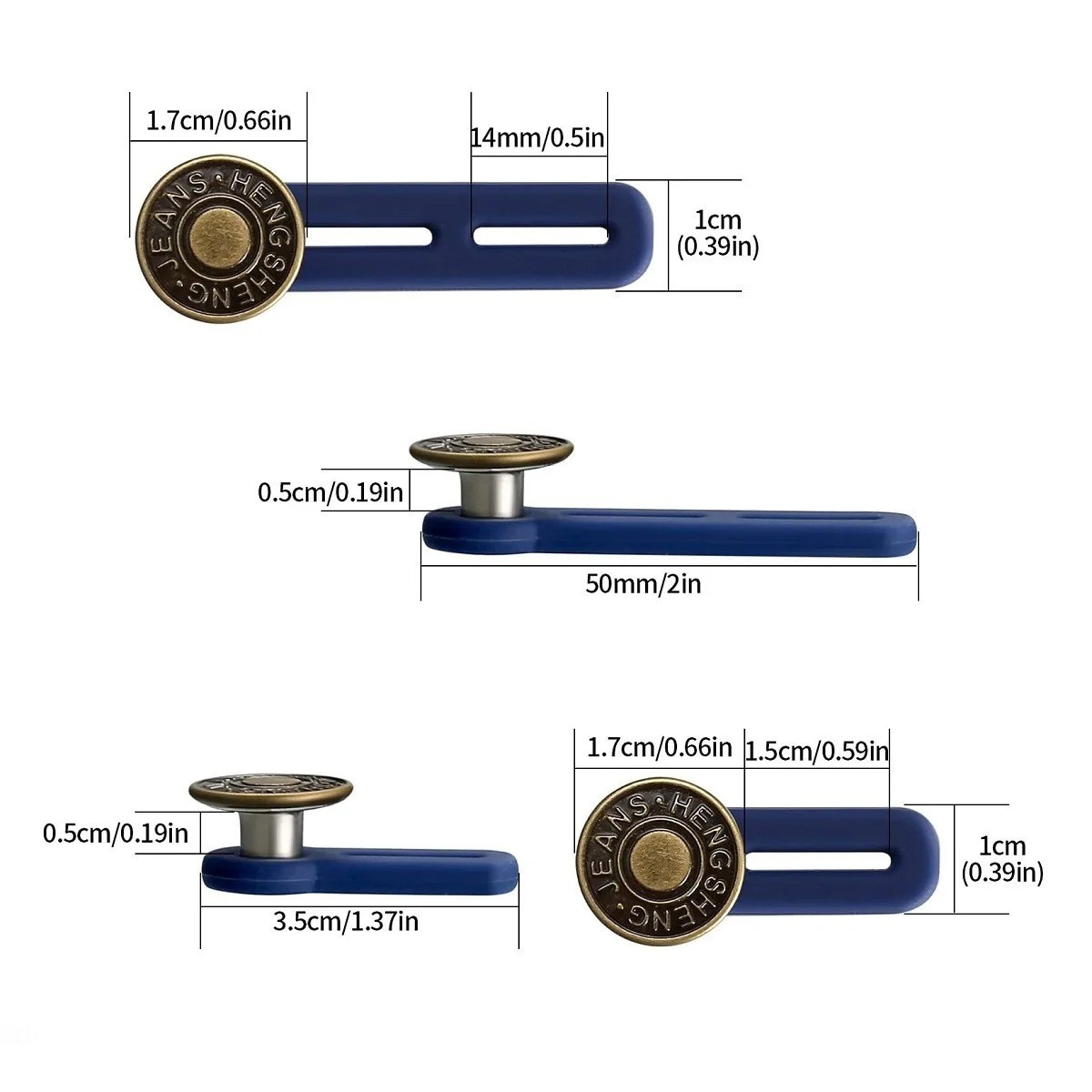 6PCS Jeans Button Extender Adjustable Waist Extender for Men Women Pants