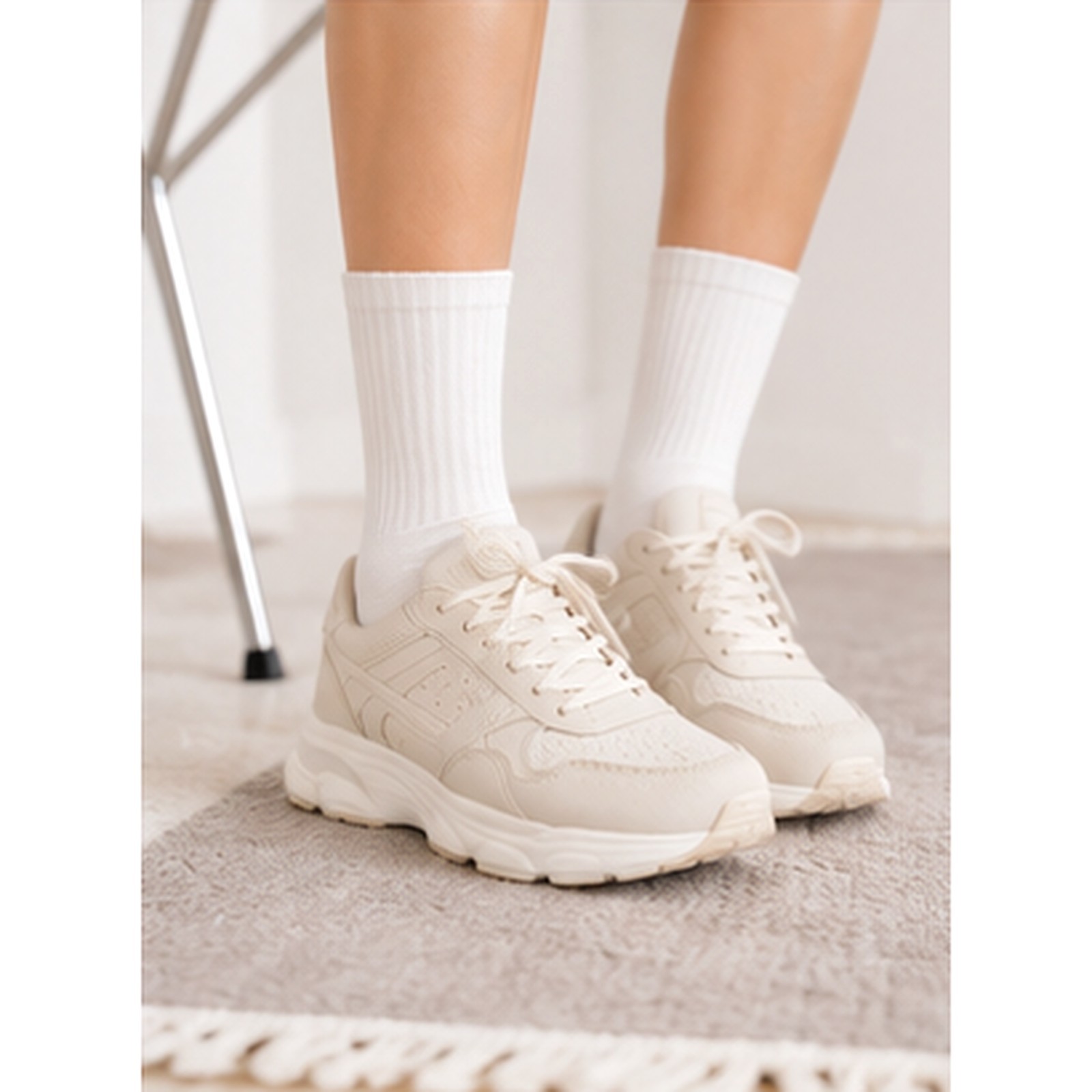 Women High Rib Crew Socks 10 Pairs Cotton Cushioned Odor Free Athletic Casual