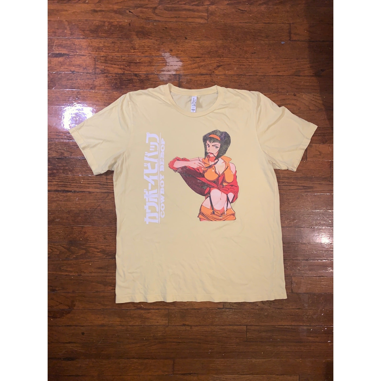 Cowboy Bebop Anime T Shirt XL Yellow Bella Canvas Faye Valentine