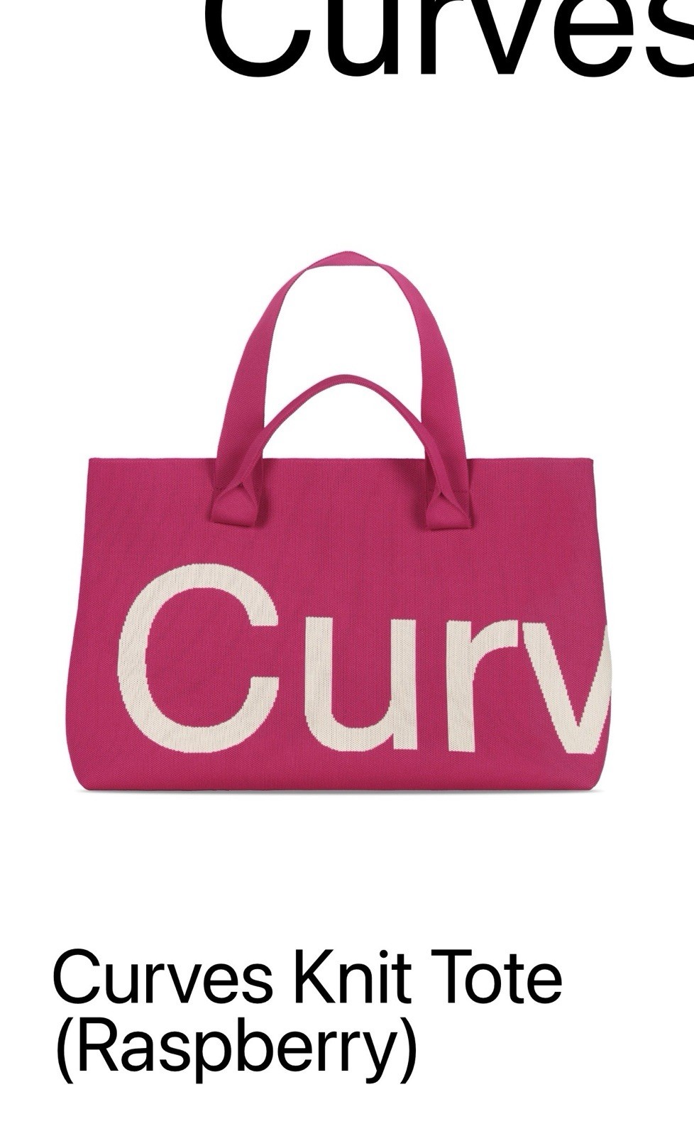 Curves Knit Tote (Raspberry) w/ Keychain