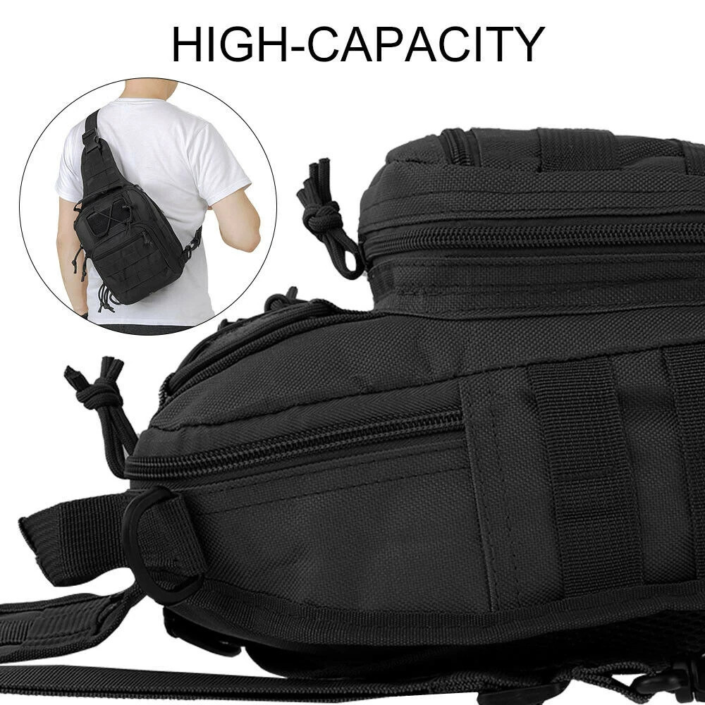Outdoor Hiking Tactical Sling Backpack Men’s Molle Travel Chest Shoulder Bag
