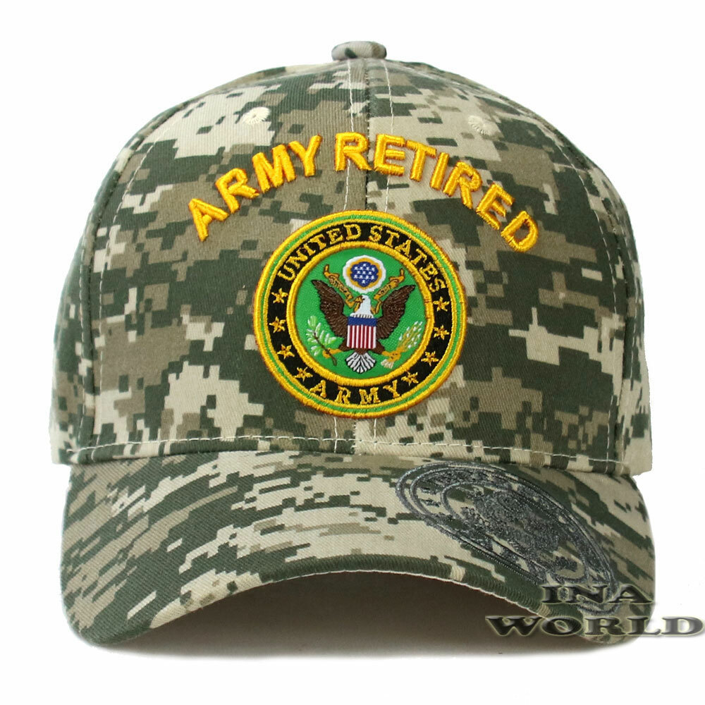 U.S. ARMY Hat Military ARMY RETIRED Official Licensed Baseball Cap- ACU Camo