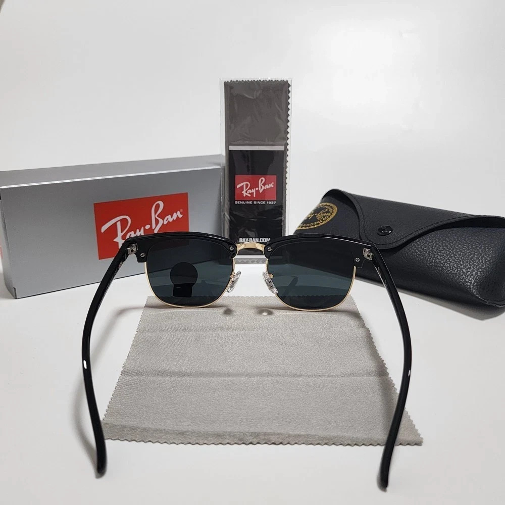 Ray-Ban RB3016 Sunglasses Clubmaster Classic Black Frame Glass Gray Lens 51mm