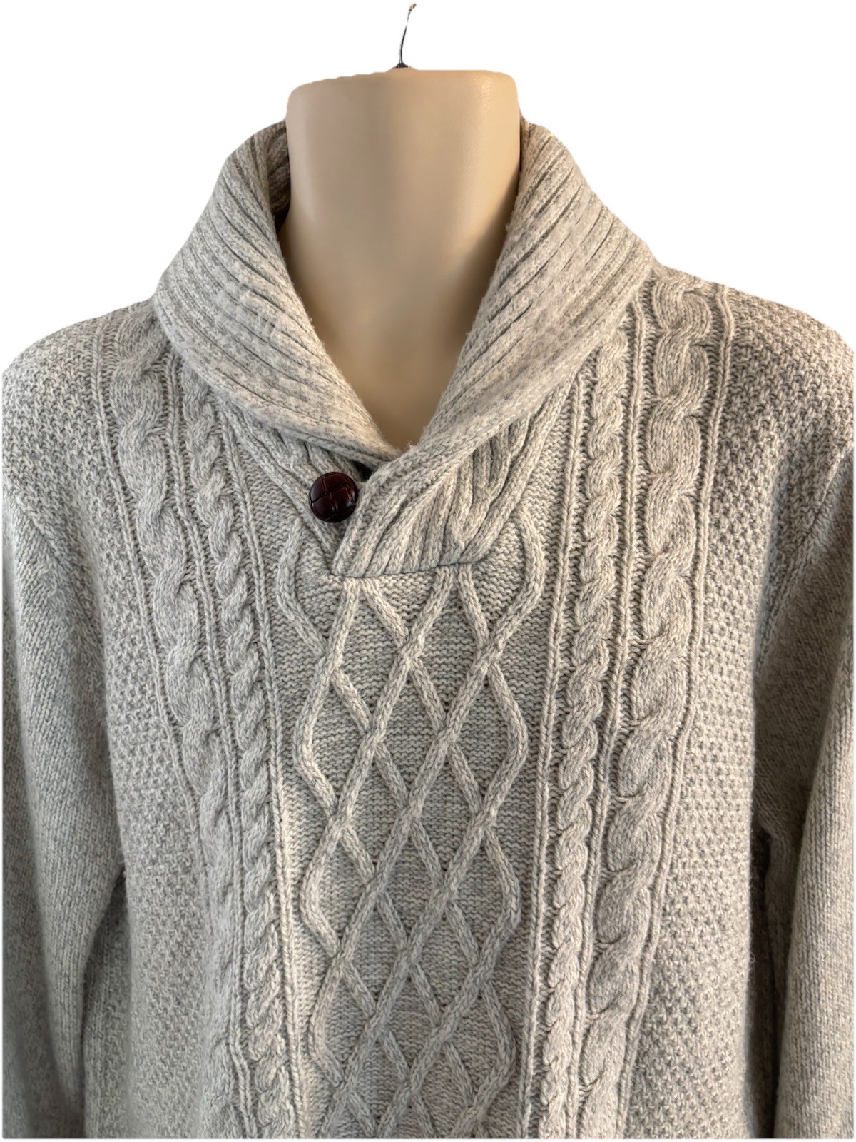 Emerald Isle Knitwear Mens L/XL Fisherman Sweater Killarney Pullover Wool Blend