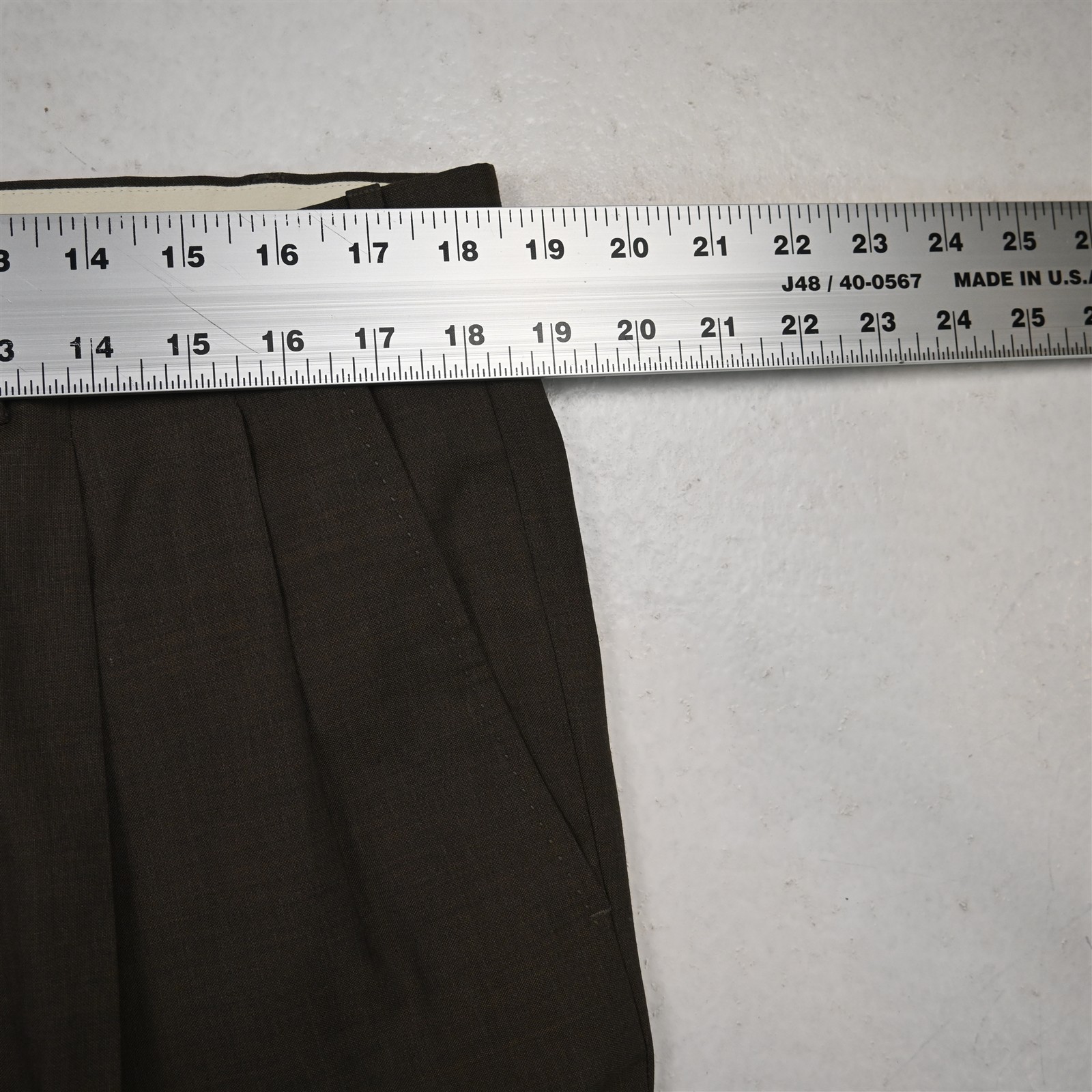 Ermegildo Zegna 36×30 Brown 100% Wool 75L102 Pleated Cuffed Dress Mens Pants