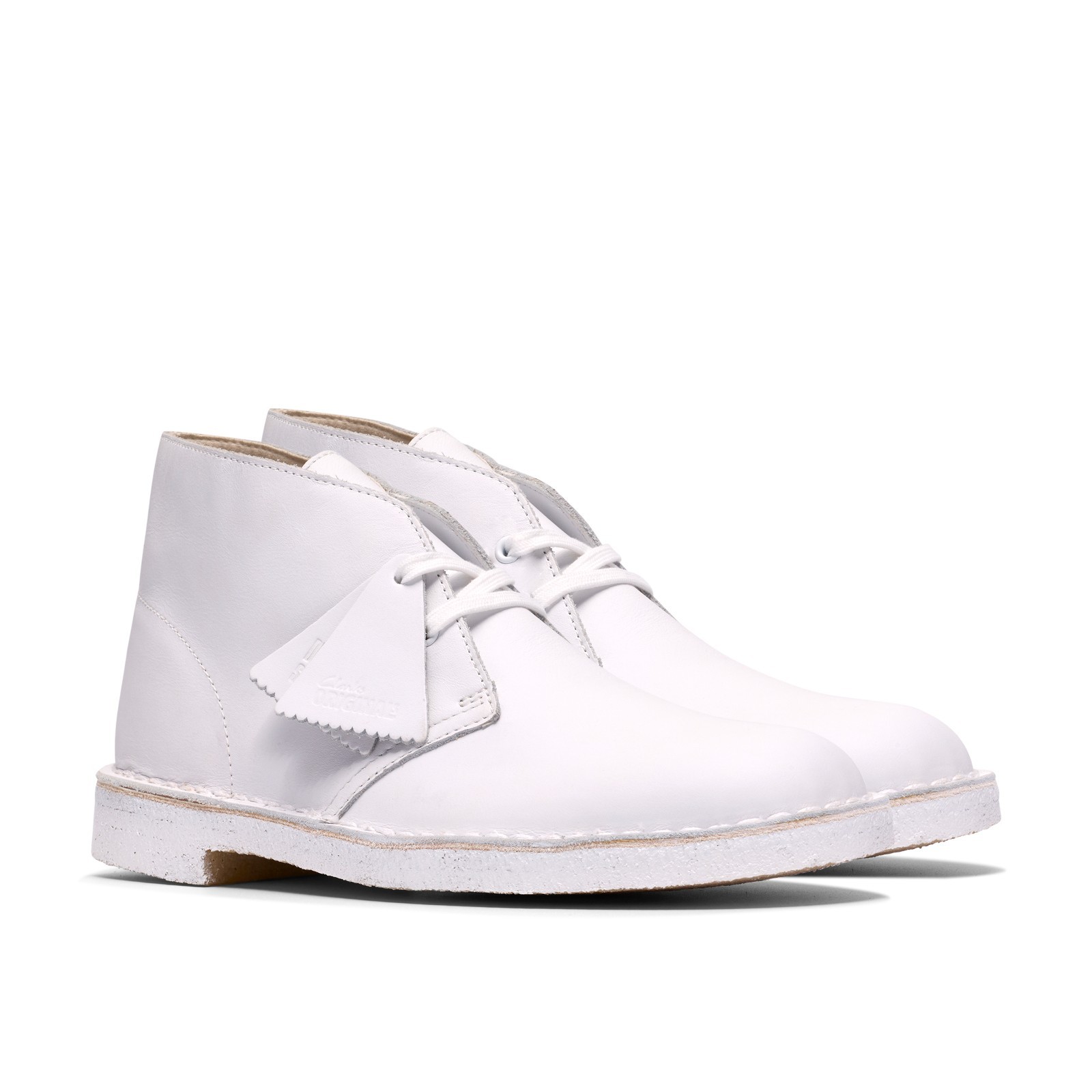 Clarks Originals Men’s Desert Boot White Leather 26187609