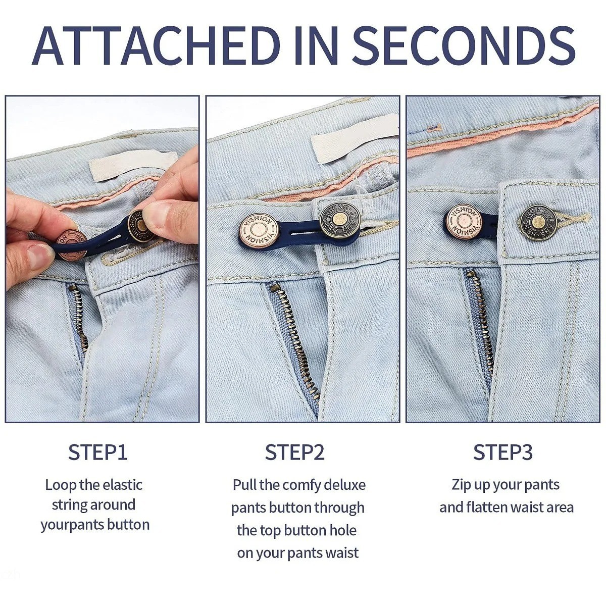 6PCS Jeans Button Extender Adjustable Waist Extender for Men Women Pants