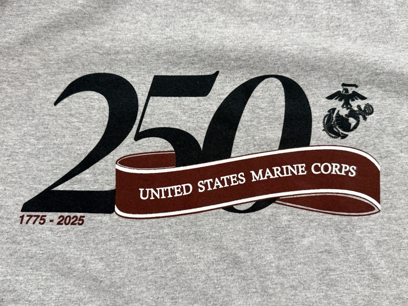 UNITED STATES MARINE CORPS USMC “250th Anniversary” Long Sleeve T-Shirt – Sz XXL