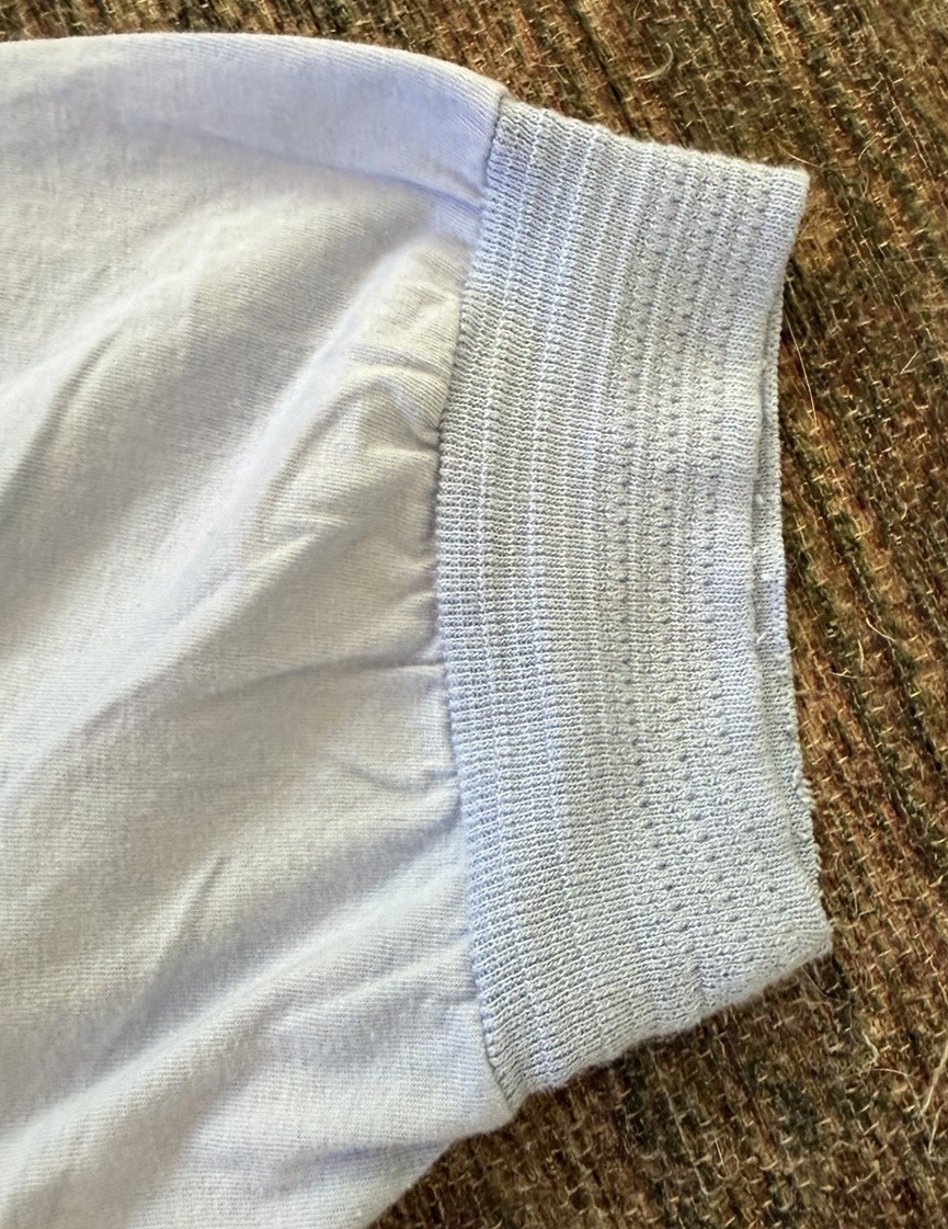 VTG 60s Race Brand Goldstar Light Blue Henley T-Shirt Mens 42 (M) Single Stitch