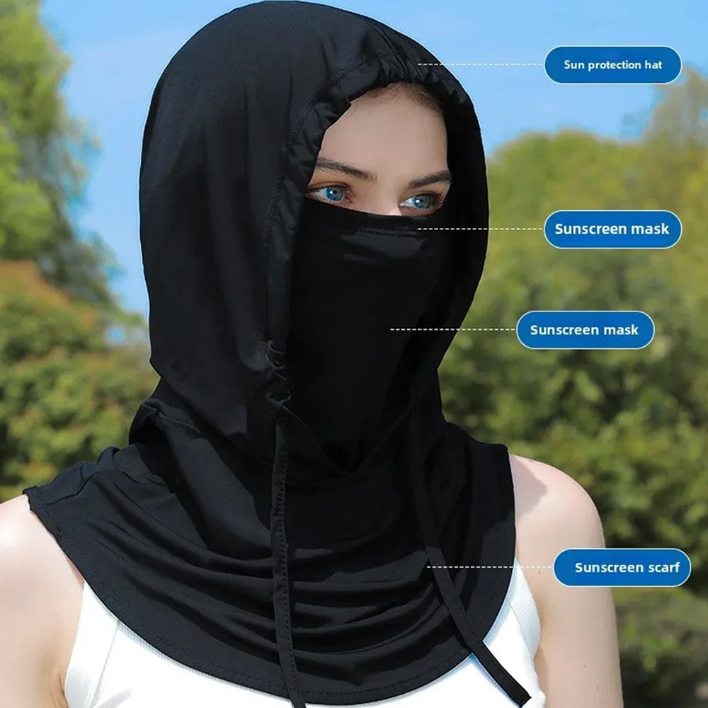 3-in-1 Cooling Balaclava Face Mask Sun Face Shield UV Protection Full Head Hood