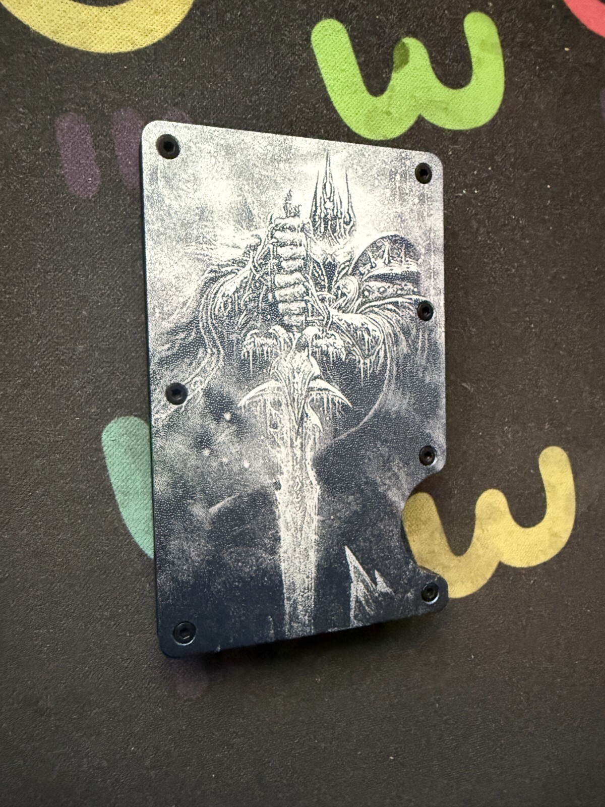 World of Warcraft Lich King Custom Engraved RFID EDC Slim Metal Aluminum Wallet