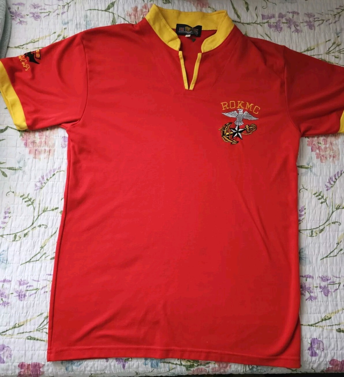 ROKMC Republic Of Korea Marine Corps Polo Shirt Men’s Size M Embroidered Logos