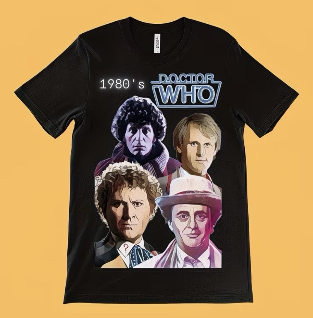 Doctor Who 1980’s Doctors TV Show Men’s T-Shirt Top New All Sizes