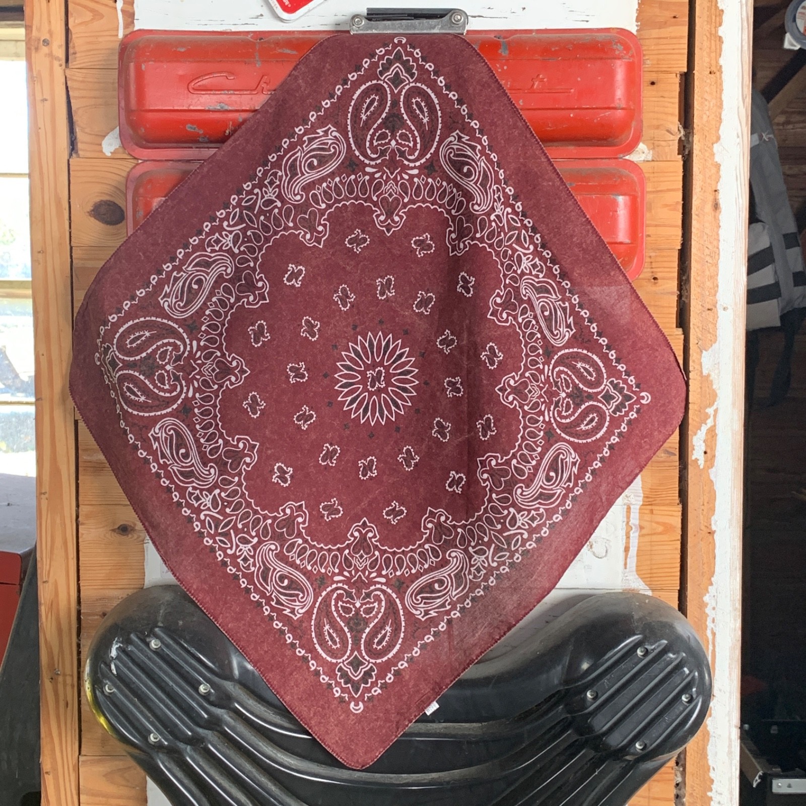 Stonewashed Burgundy Bandanna 22×22 100% Cotton