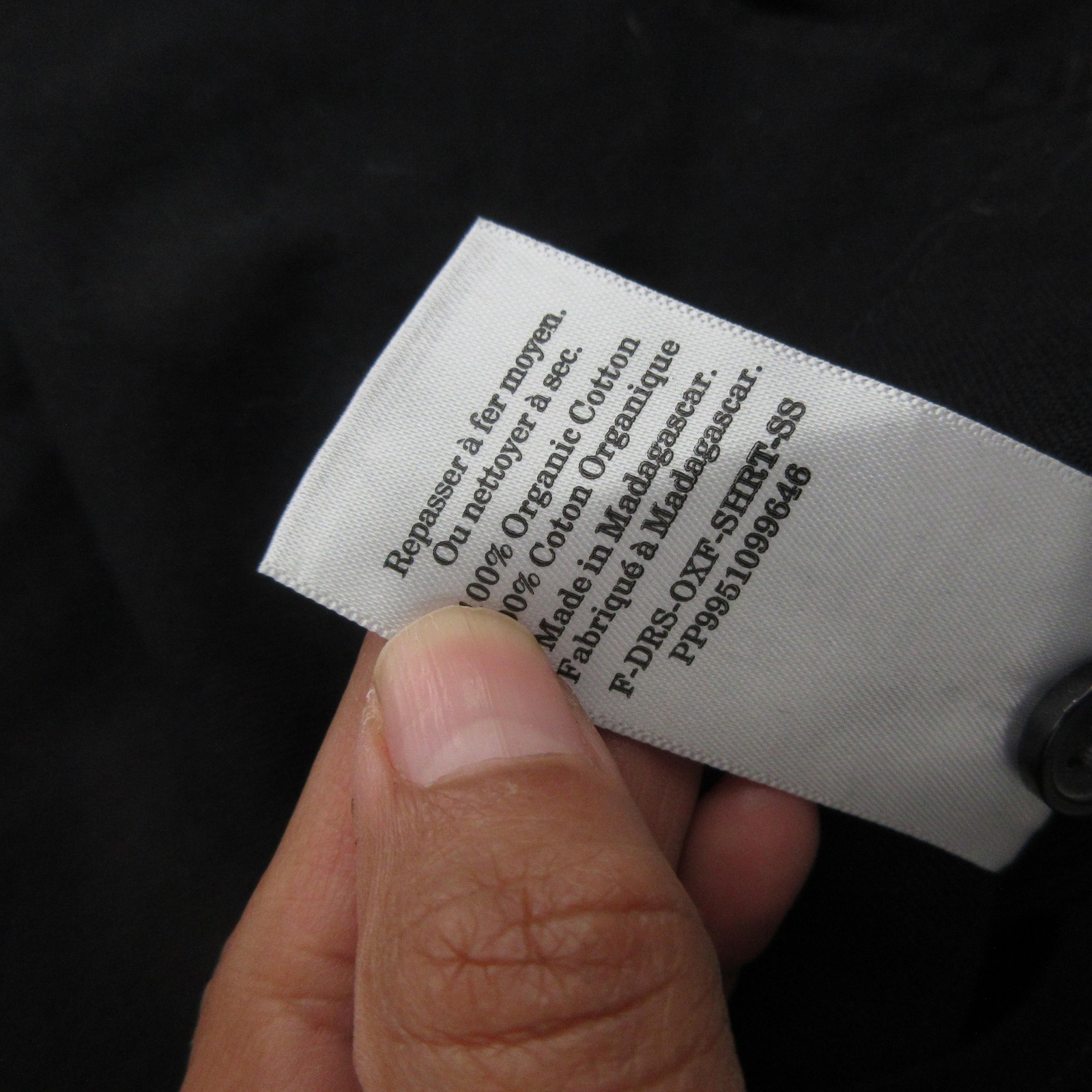 Everlane Dress Womens L Black Organic Cotton Shirt Short Sleeve Pockets Casual