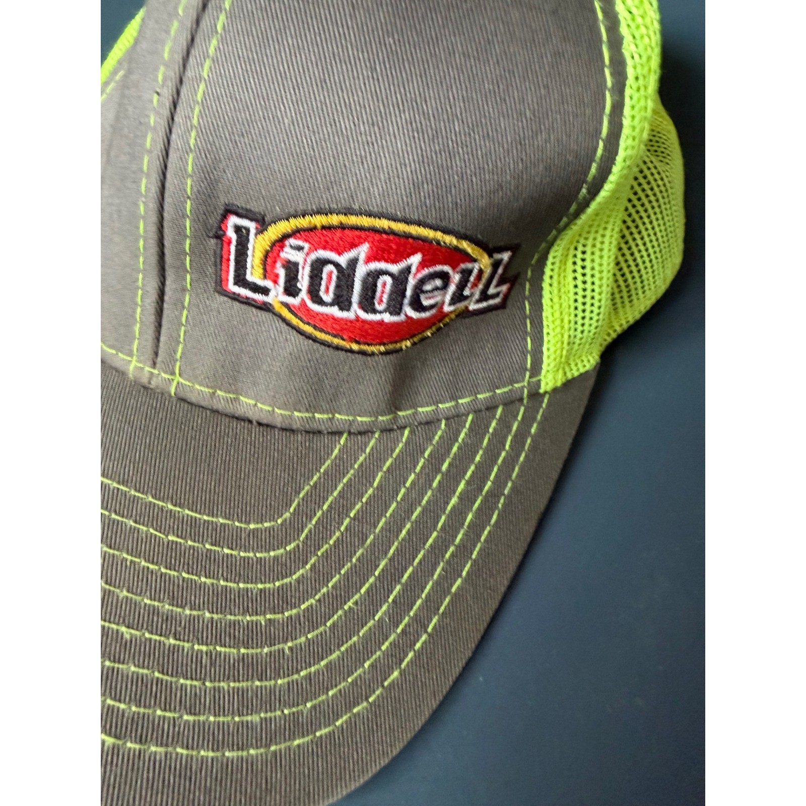 Liddell Platinum Series Trucker Hat Mens Grey Neon Green Mesh Snapback Cap