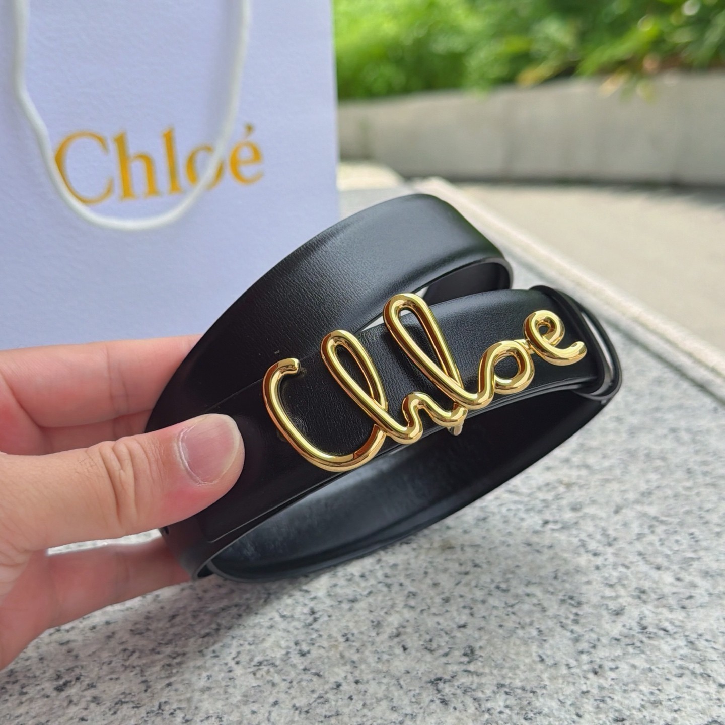 Chloe Black leather belt