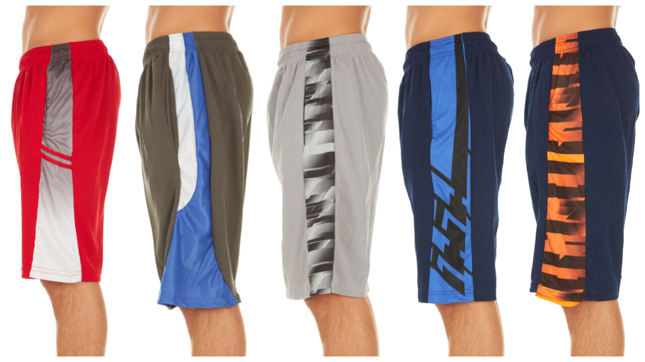 5 Pack: Assorted Men’s Active Athletic Performance Shorts (S-5XL)