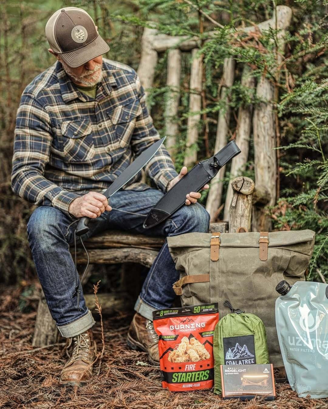 Ruck & River Waxed Canvas Bag Water Resistant Gear Bag With Leather Straps