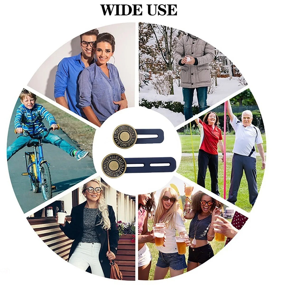 6PCS Jeans Button Extender Adjustable Waist Extender for Men Women Pants