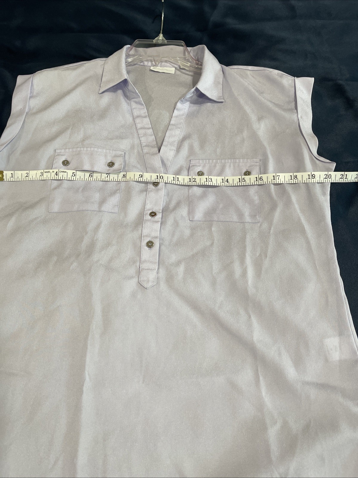 NEW YORK COMPANY Light Purple Sleeveless Collared V-Neck Tank Top Womens Sz M