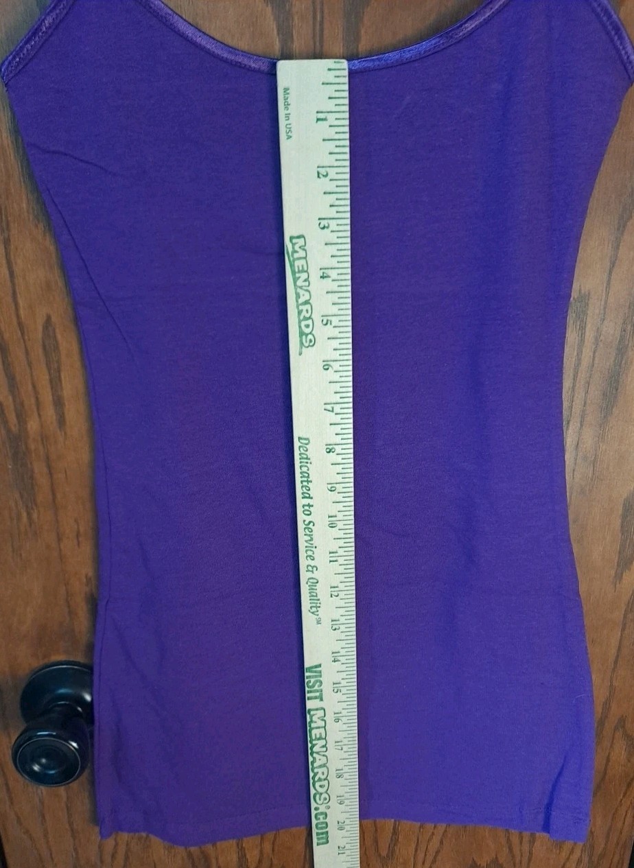 Bozzolo Tank Top Adjustable Spaghetti Strap Cami Purple Size Small