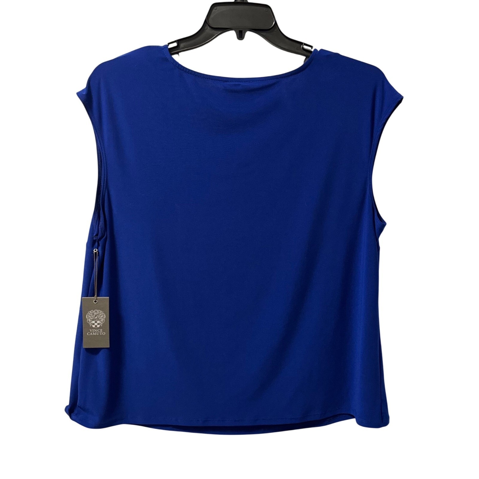 Vince Camuto V-Neck Blue Sleeveless Top Size 1X Polyester/Spandex Blend. NWT