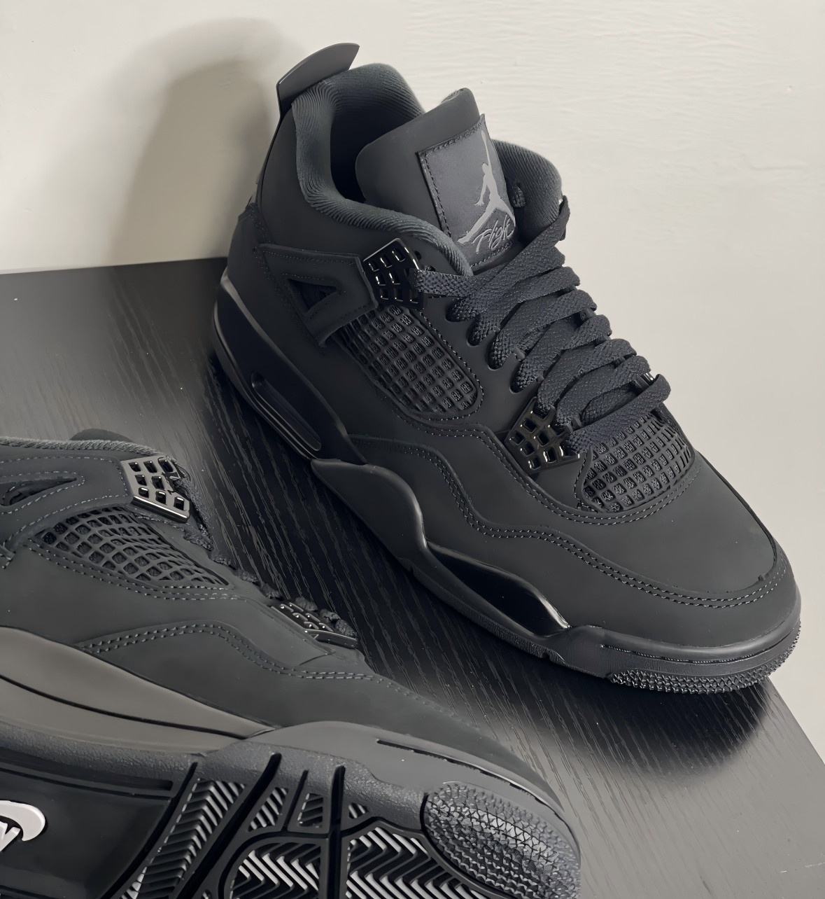 2025 Jordan 4 Retro “Black Cat”Men’s Black Basketball Shoes Mid-Top