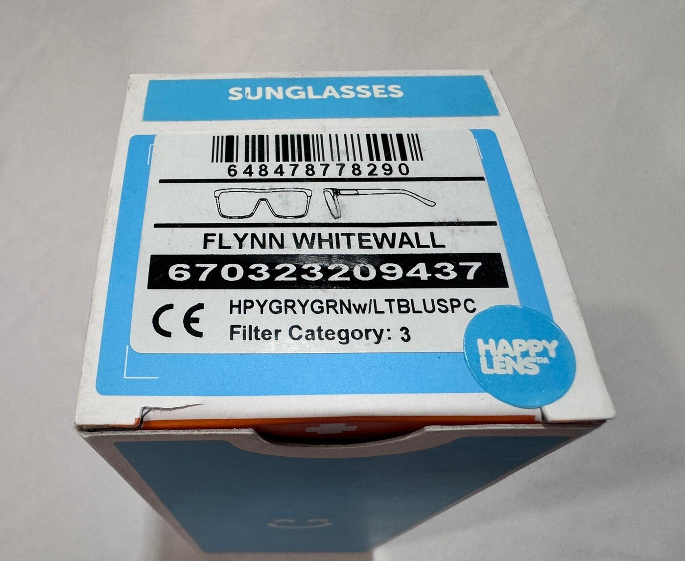 SPY Flynn Whitewall Shield Happy Lens Sunglasses 670323209437 Authentic – New