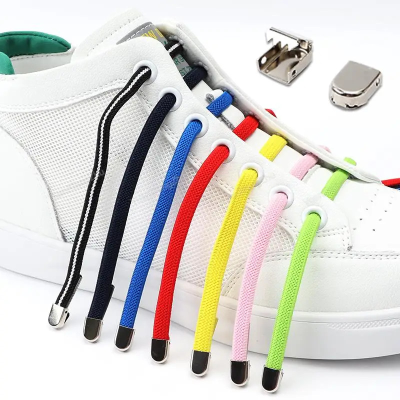 No Tie Shoe Laces Elastic Laces Sneakers Flat Shoelaces without Ties Quick Shoel