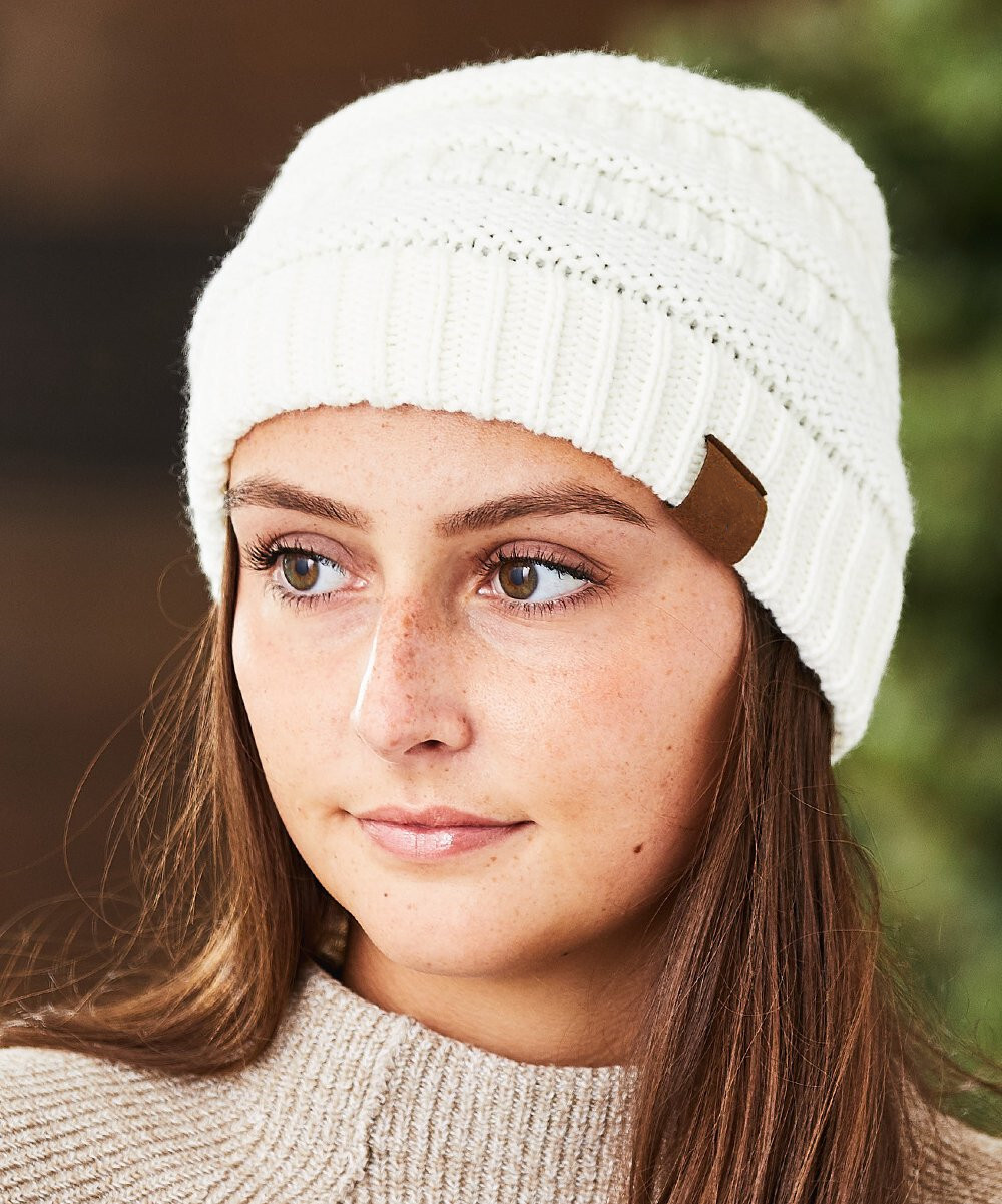 Womens Slouchy Beanie Winter Hat Cable Knit Ski Hats Warm Chunky Knitted Cap US