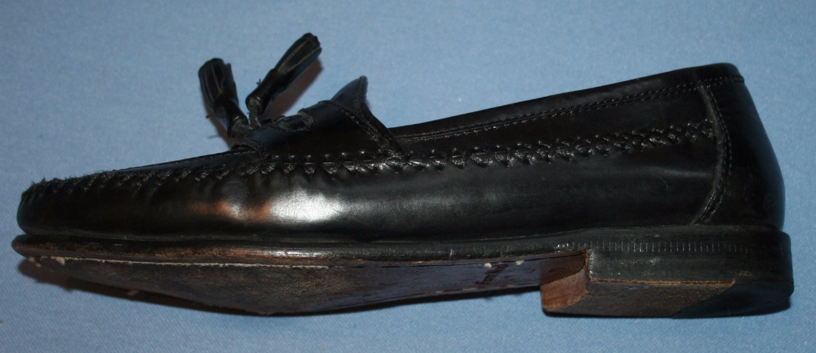 Forte Moda Sz 7D 7 D Black Leather Dress Shoes Slip On Tassle