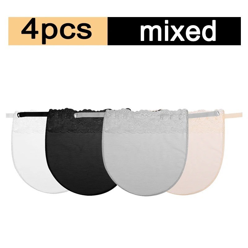 Lady Lace Clip-on Mock Camisole Bra Insert Overlay Modesty Panels for Low Cut Up