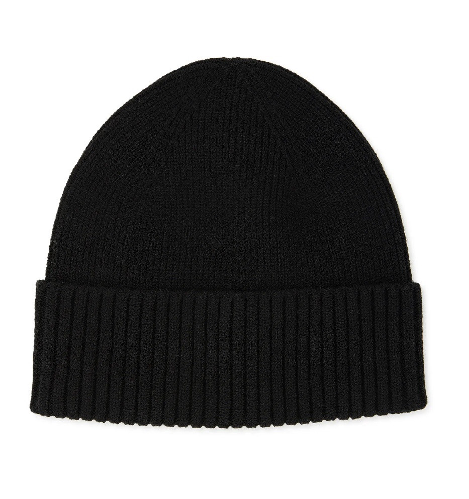 TIME & TRU Adult Women’s Ribbed Beanie Cuffed Hat One Size • Black