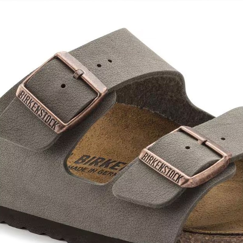 Birkenstock Arizona Stone Suede Footbed Birkibuc Leather Unisex Sandals