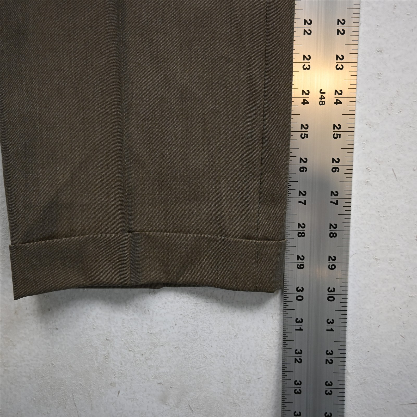 Ermegildo Zegna 32×30 Tan Brown 100% Wool 75L102 Pleated Cuffed Dress Mens Pants