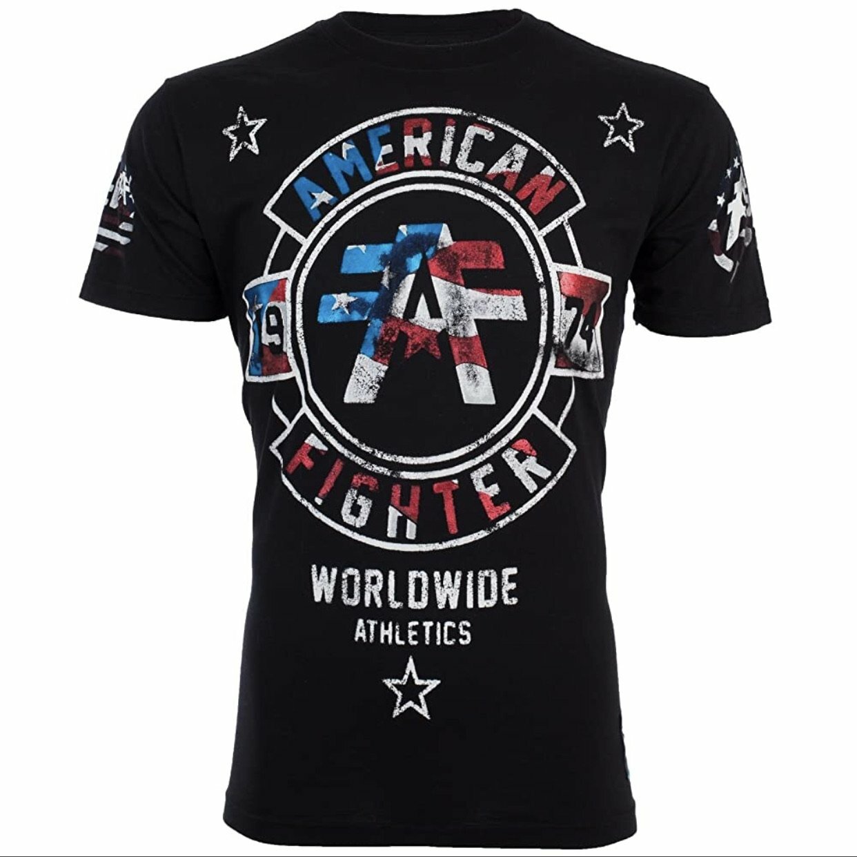 AMERICAN FIGHTER Men’s T-Shirt SILVER LAKE PATRIOT Athletic Biker MMA S-4XL